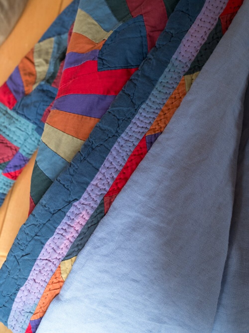 Handmade Vintage Quilt Coat, Rainbow - Picture 8 of 13